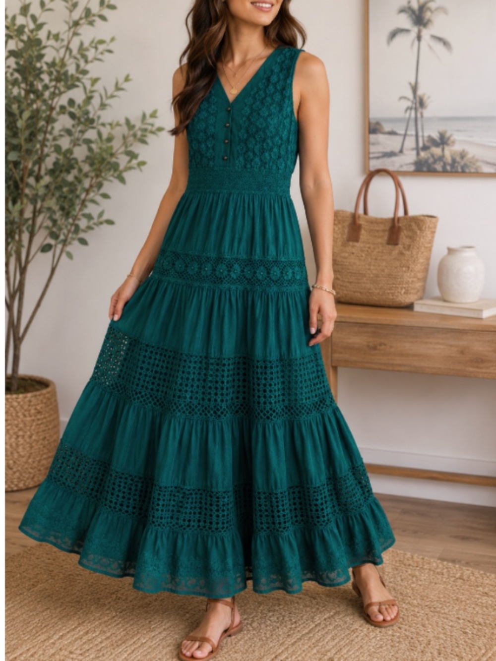 NAOO Nation AK Outfits Teal Cotton Dress (S)